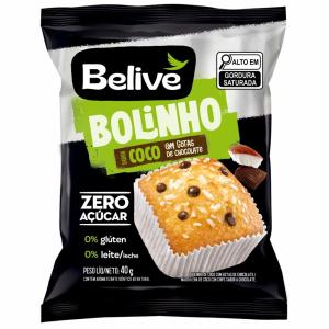 Bolinho Belive Coco com gotas de chocolate 40g ZERO AÇUCAR