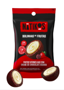 Bolinha de Frutas Natikos 30g Frutas Vermelhas